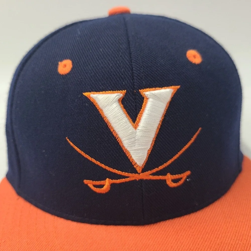Virginia‎ Cavaliers Hat Fitted 6 3/4 Zephyr Blue Orange Wool Blend Wahoos NCAA